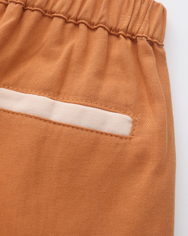 Folded Hem Shorts - Caramel