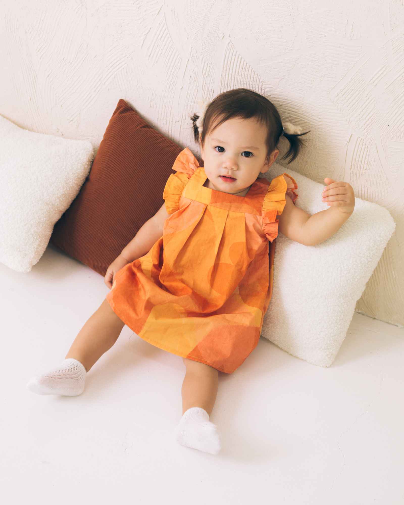 金綻花語女嬰蝴蝶袖連身裙