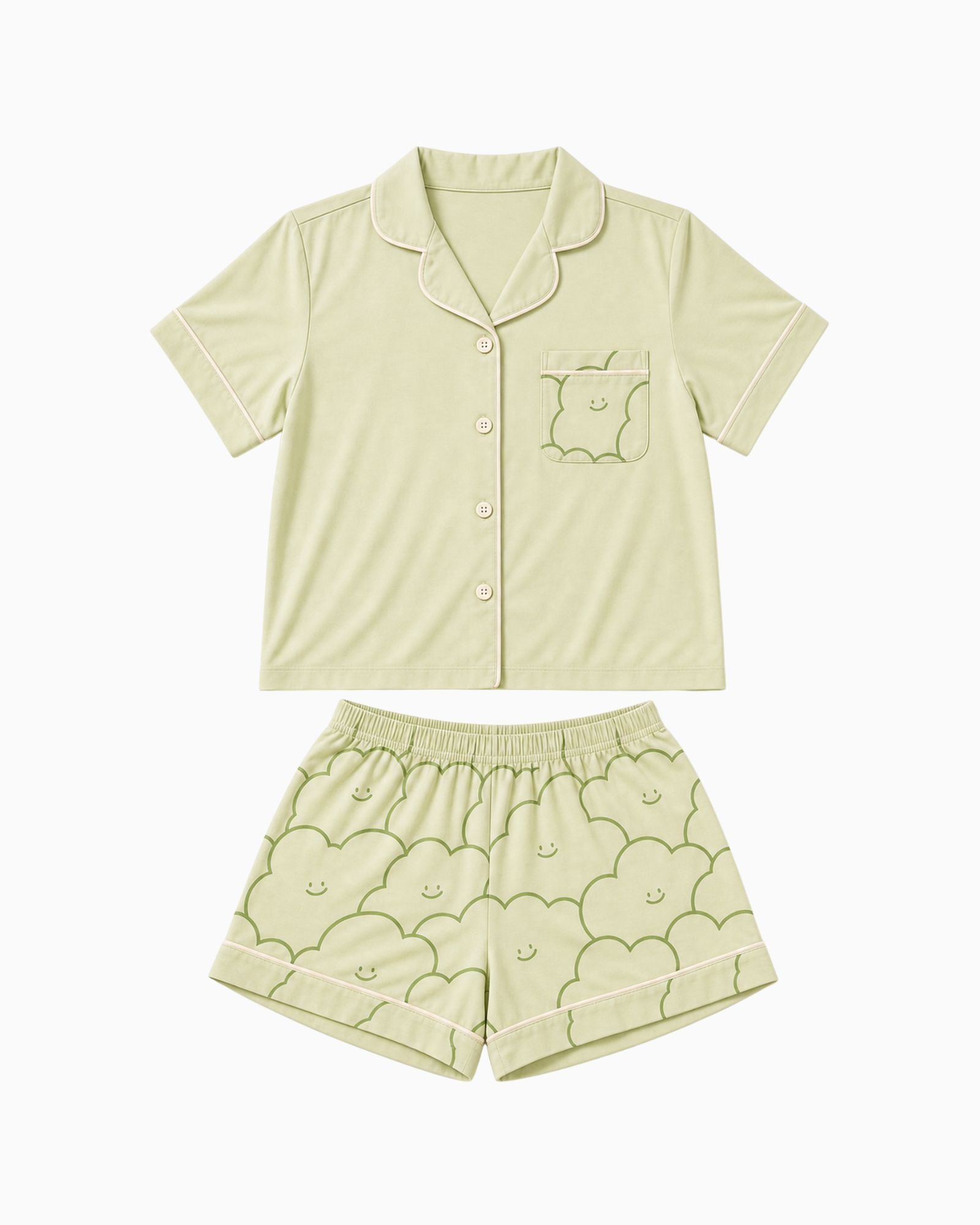 Pre-order: Adults Cloud Collar Lounge Set - Lime Soda