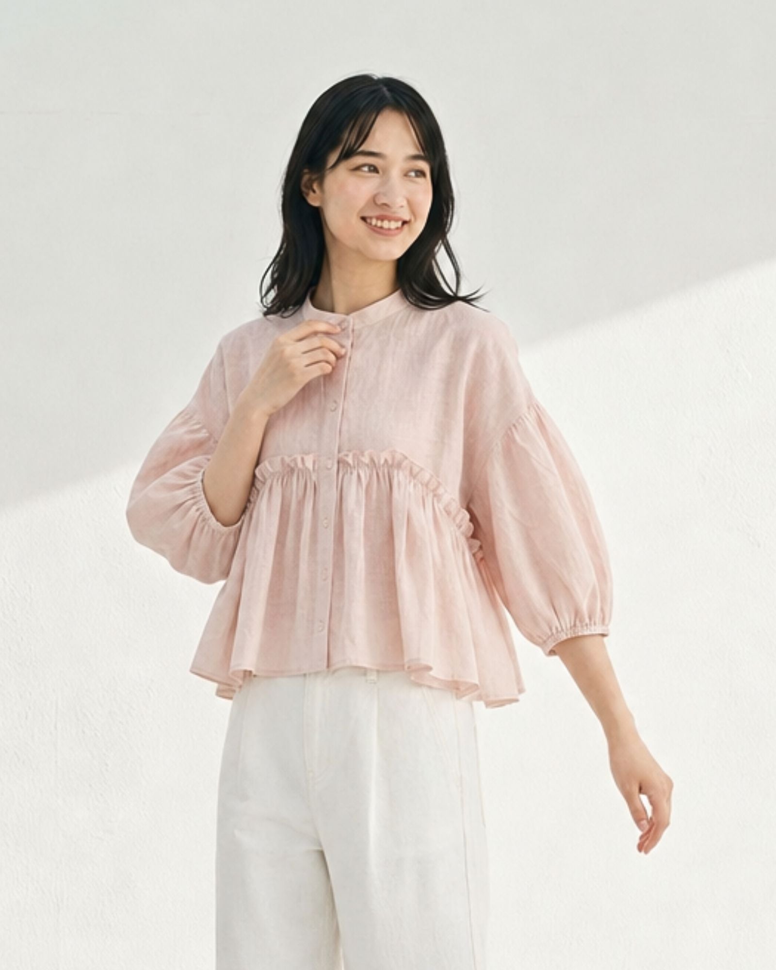 Breeze Babydoll Women's Top | Blush Pink Summer Blouse