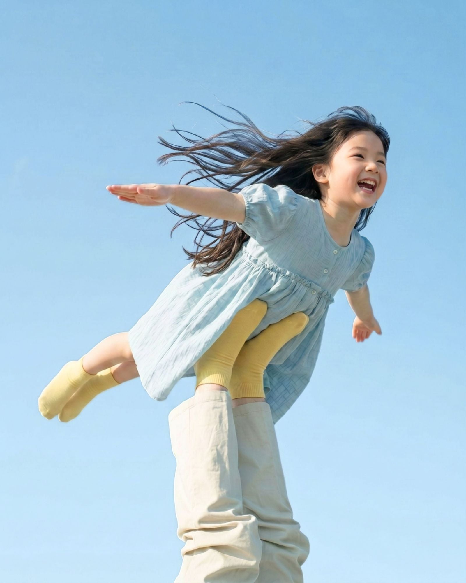 Pre-order: Breeze Reversible Girls Dress - Sky
