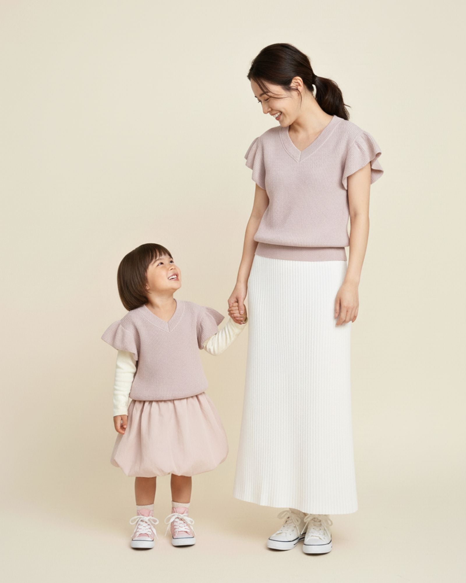 Pre-order: Flutter Ribbon V-neck Knitted Vest (Kids & Adults)