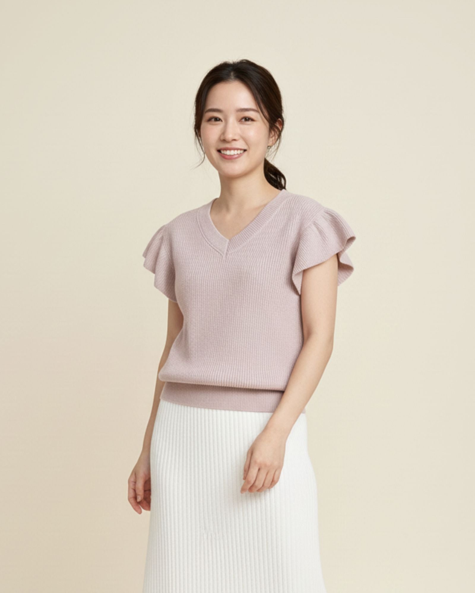 Pre-order: Flutter Ribbon V-neck Knitted Vest (Kids & Adults)