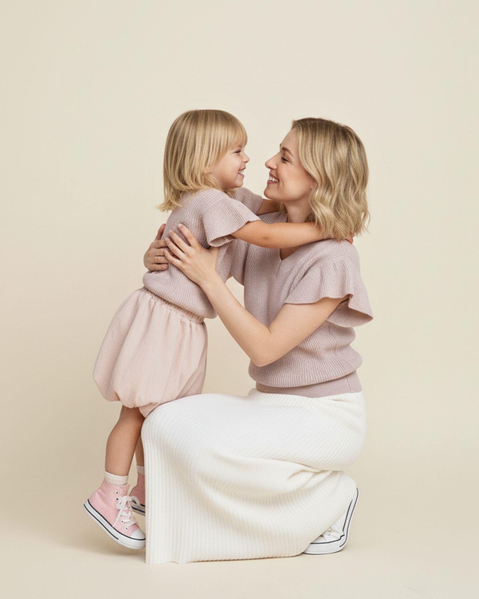 Pre-order: Flutter Ribbon V-neck Knitted Vest (Kids & Adults)