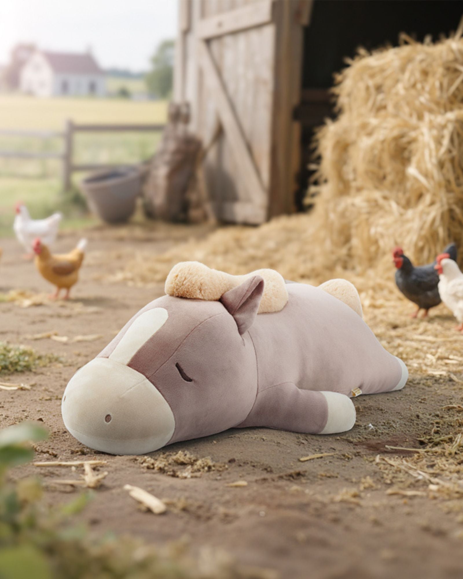 Liv Heart Pony Pillow - Gray