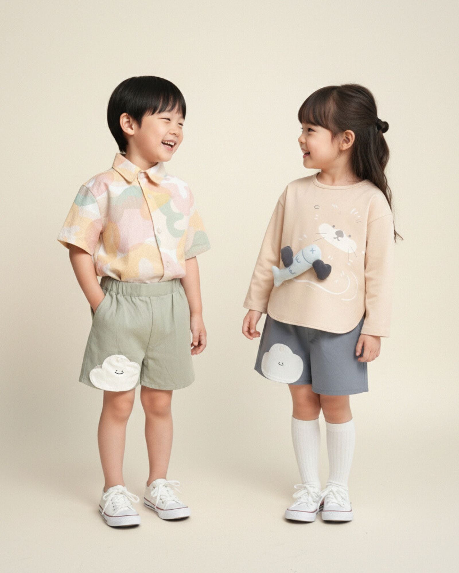 Pre-order: Mochi Cloud Kids Shorts - Ash