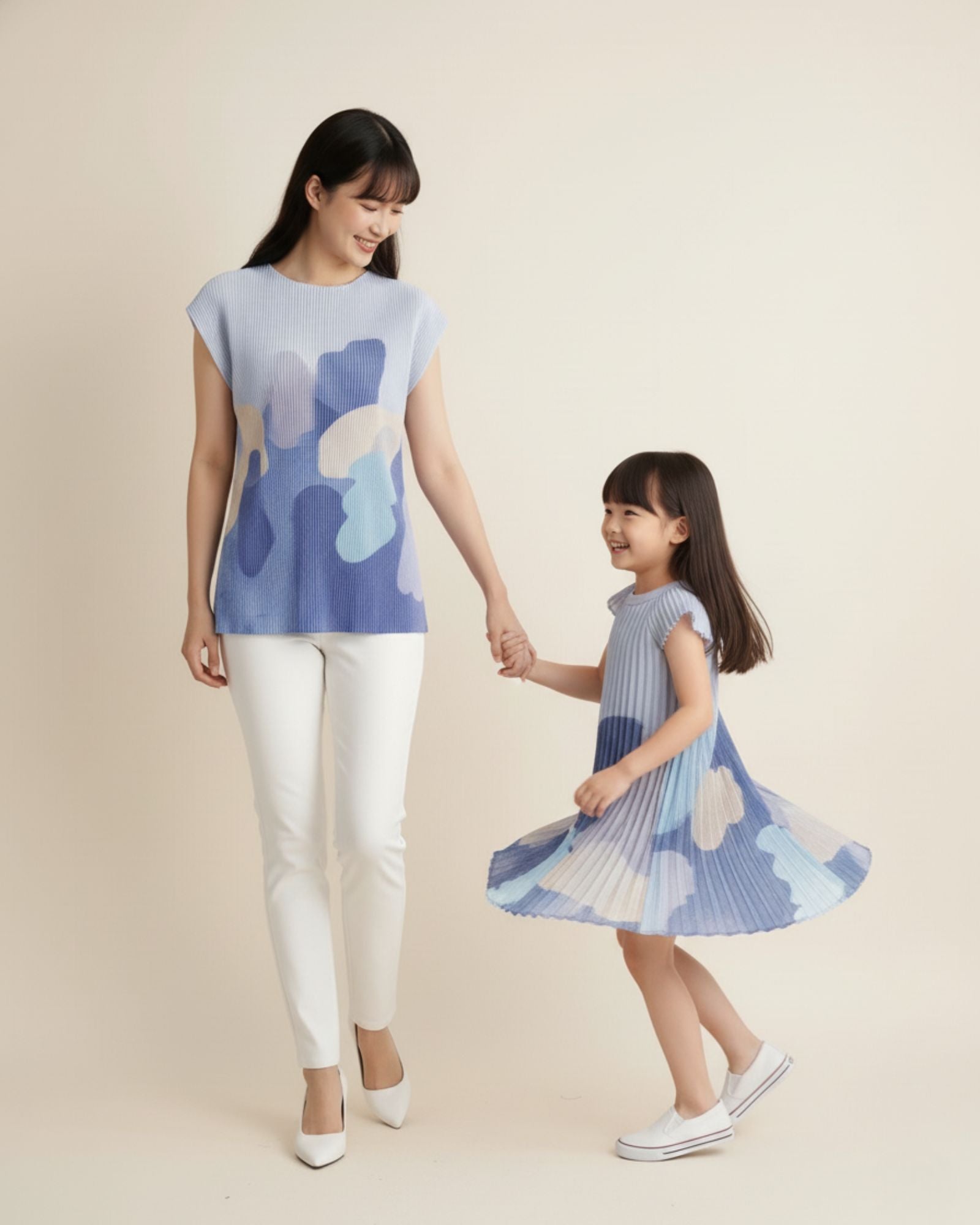 Moonlit Glow Crystal Pleated Top