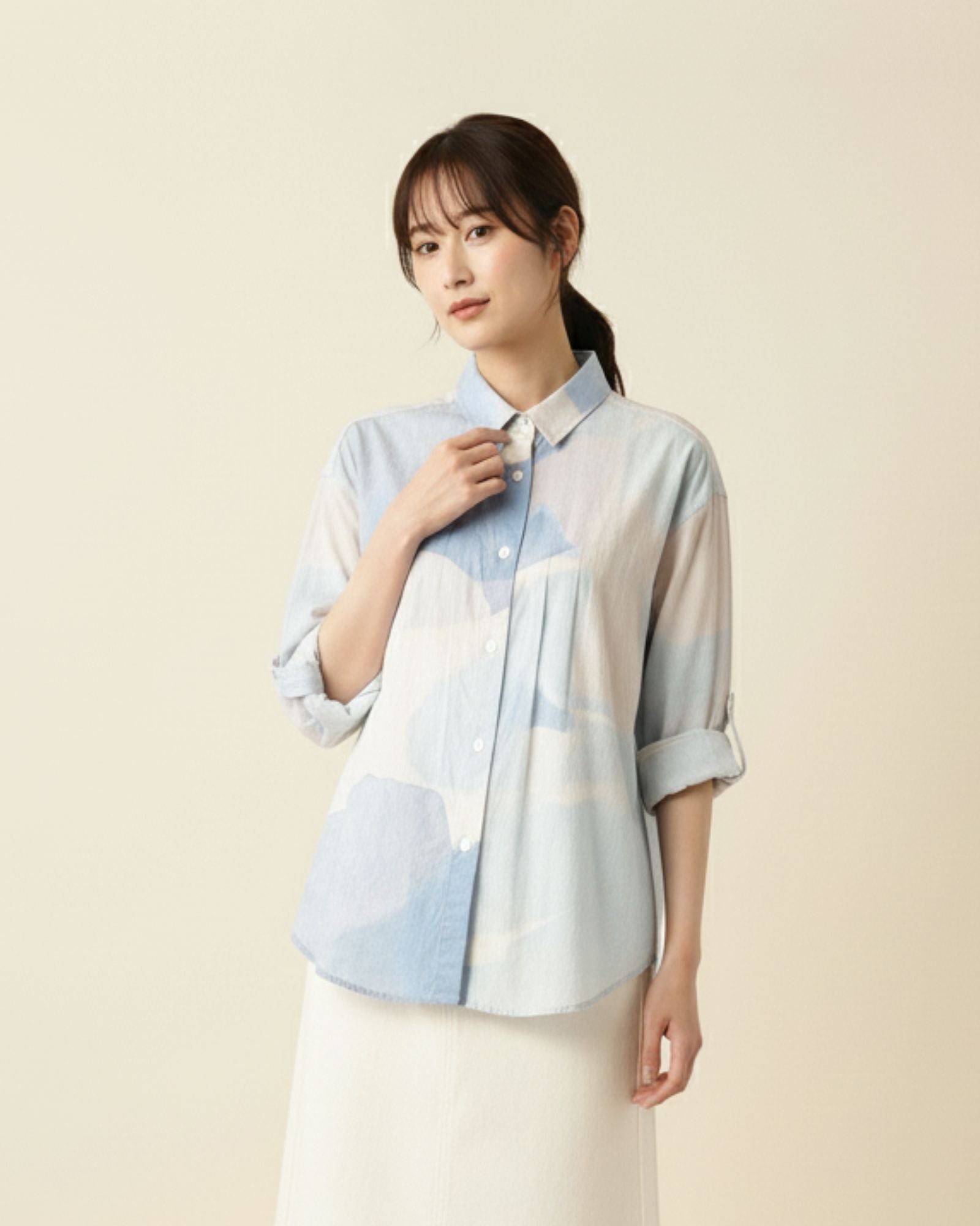 Sunlit Sparks Oversized Moms Collar Shirt