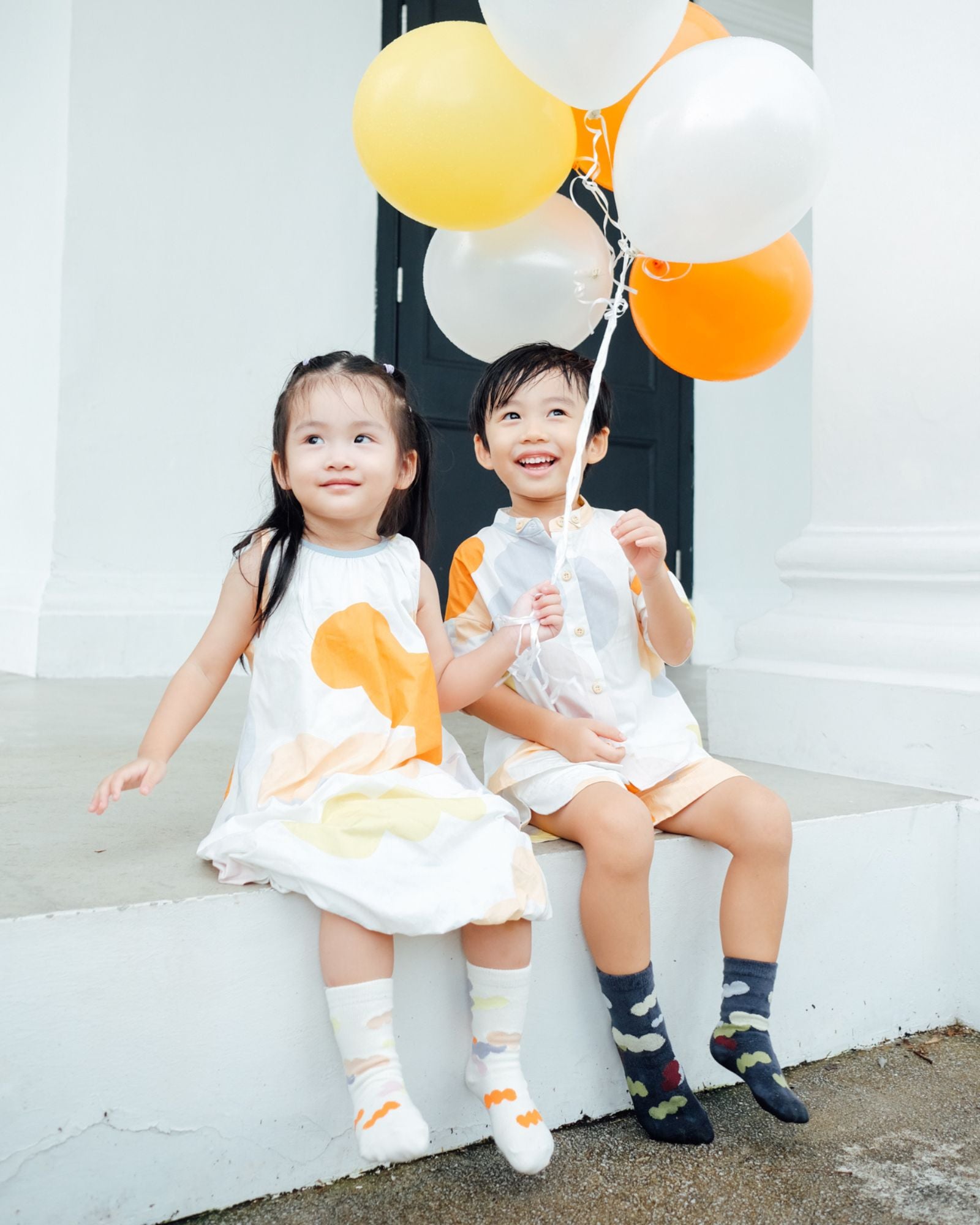 氣球印花襪子(深藍)