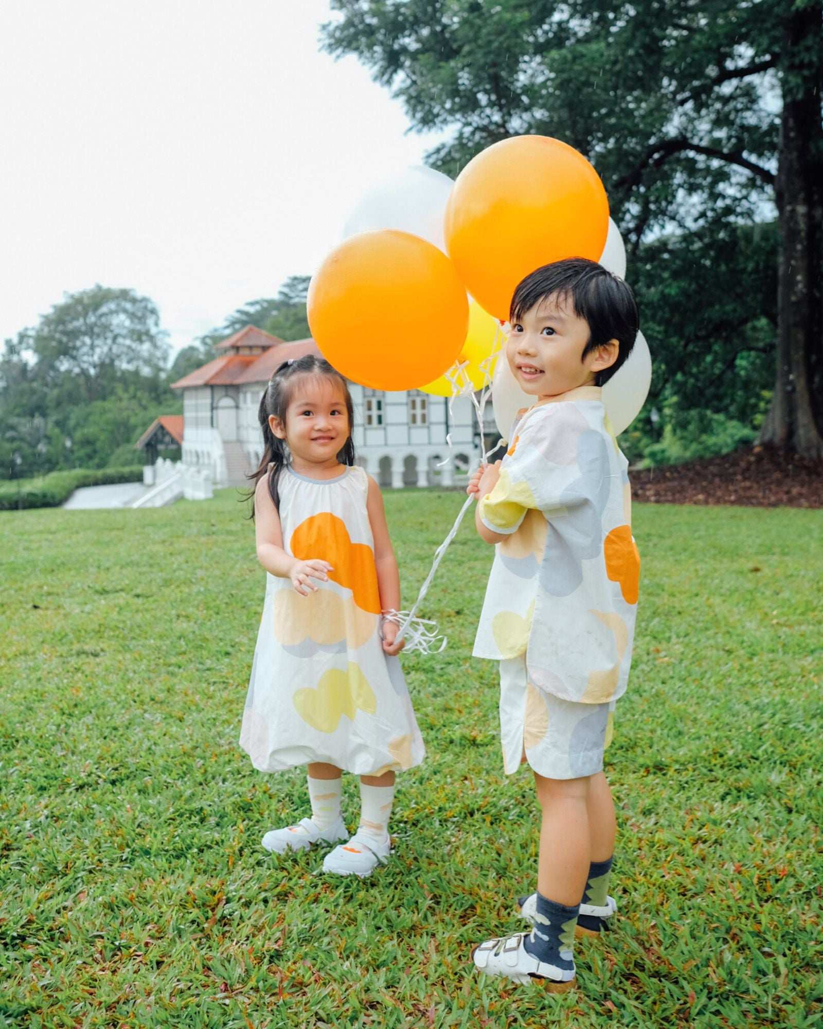 氣球印花襪子(深藍)