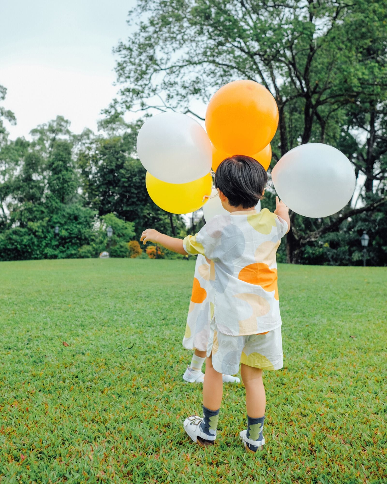 氣球印花襪子(深藍)