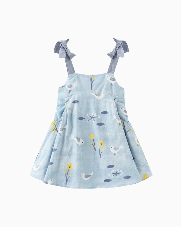 Birds By The Bay Girl's Wide Pocket Dress