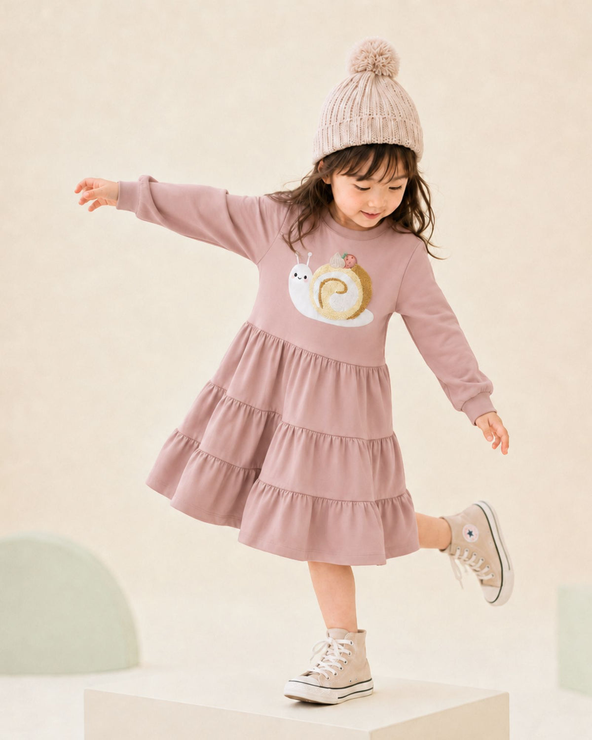 Pre-order: Berry Rollie Snail Lightweight Panelled Girls Dress