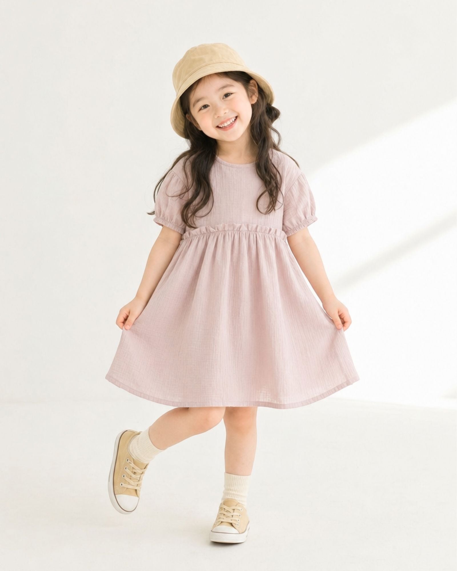 Pre-order: Breeze Reversible Girls Dress - Blush