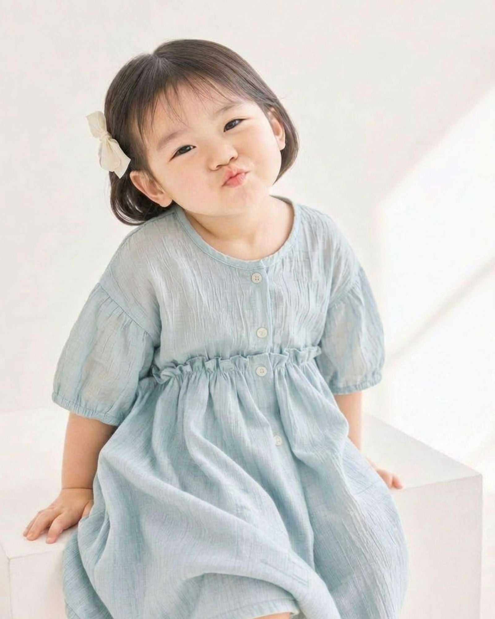Pre-order: Breeze Reversible Girls Dress - Sky