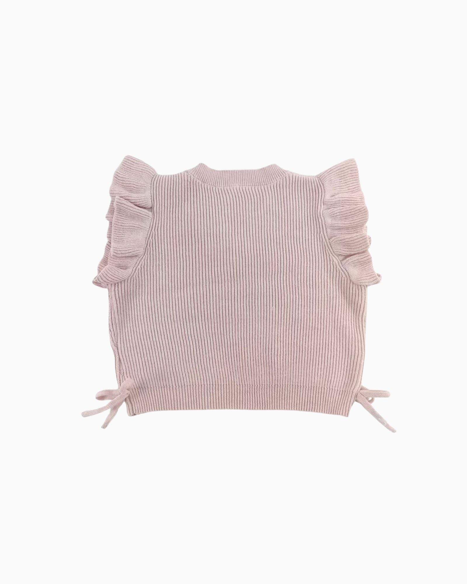Flutter Ribbon V-neck Knitted Vest (Kids & Adults)