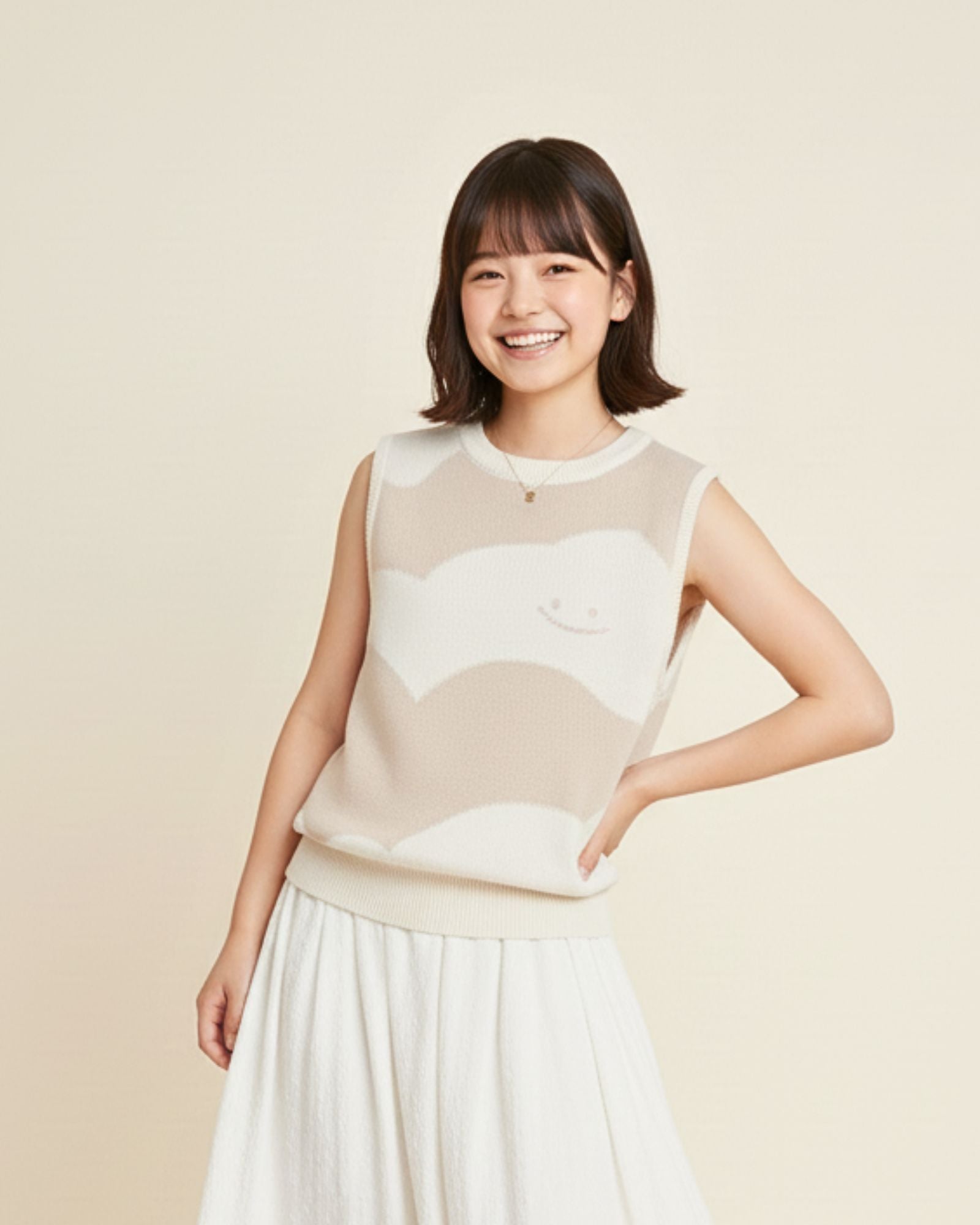 Pre-order: Mochi Cloud Crew Knitted Vest (Kids & Adults)