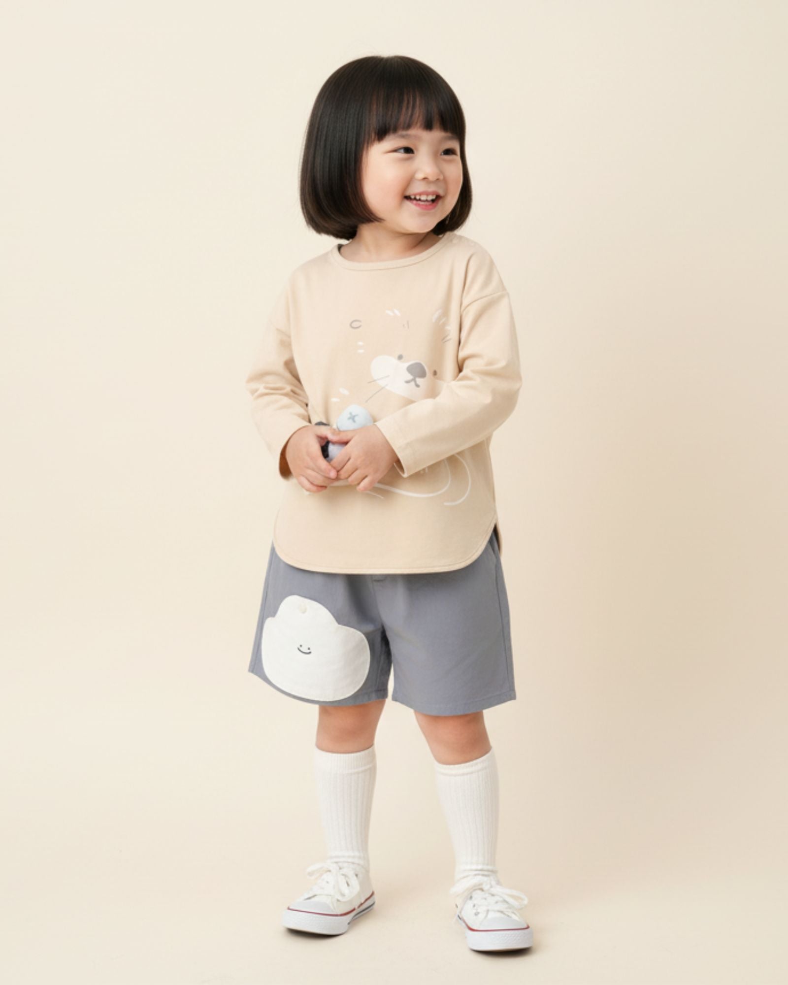 Pre-order: Mochi Cloud Kids Shorts - Ash
