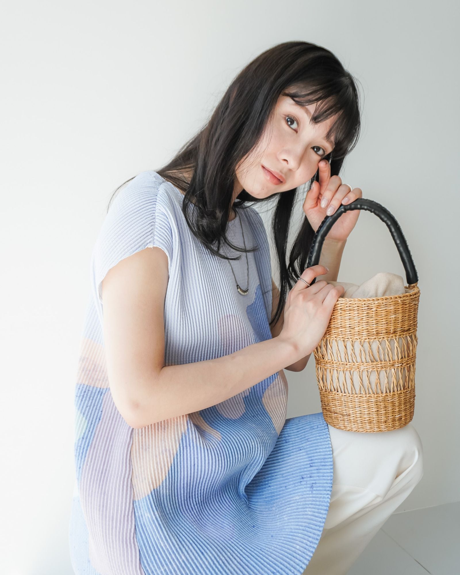 Moonlit Glow Crystal Pleated Top