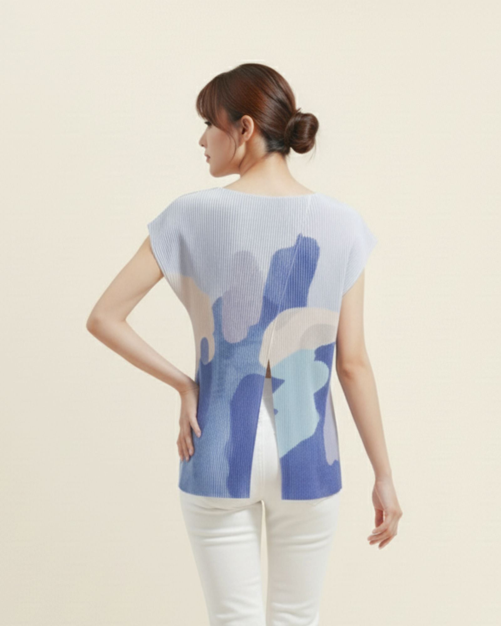 網上限定：月夜の蓮池 プリーツトップス