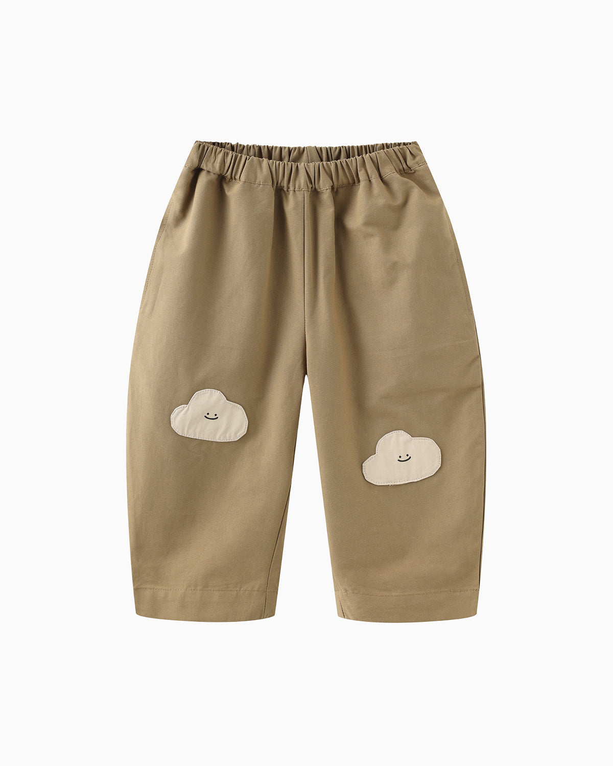 Children's cropped pants with cloud patch gender neutral pants