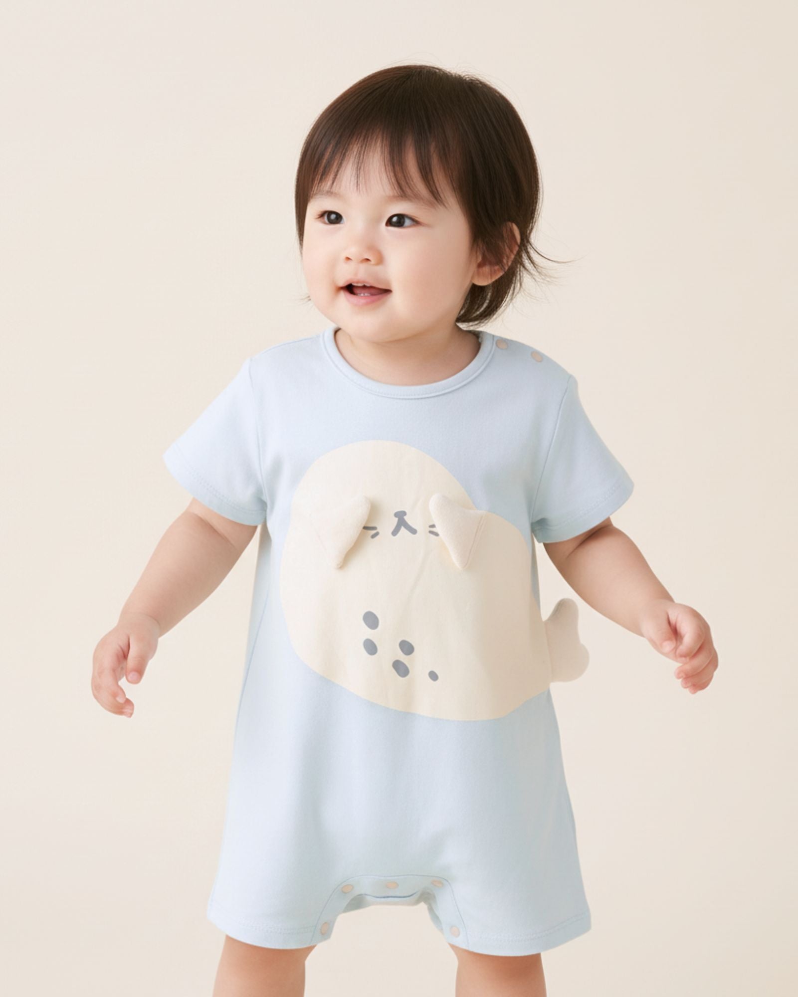 Peekaboo海豹嬰兒短袖連體衣