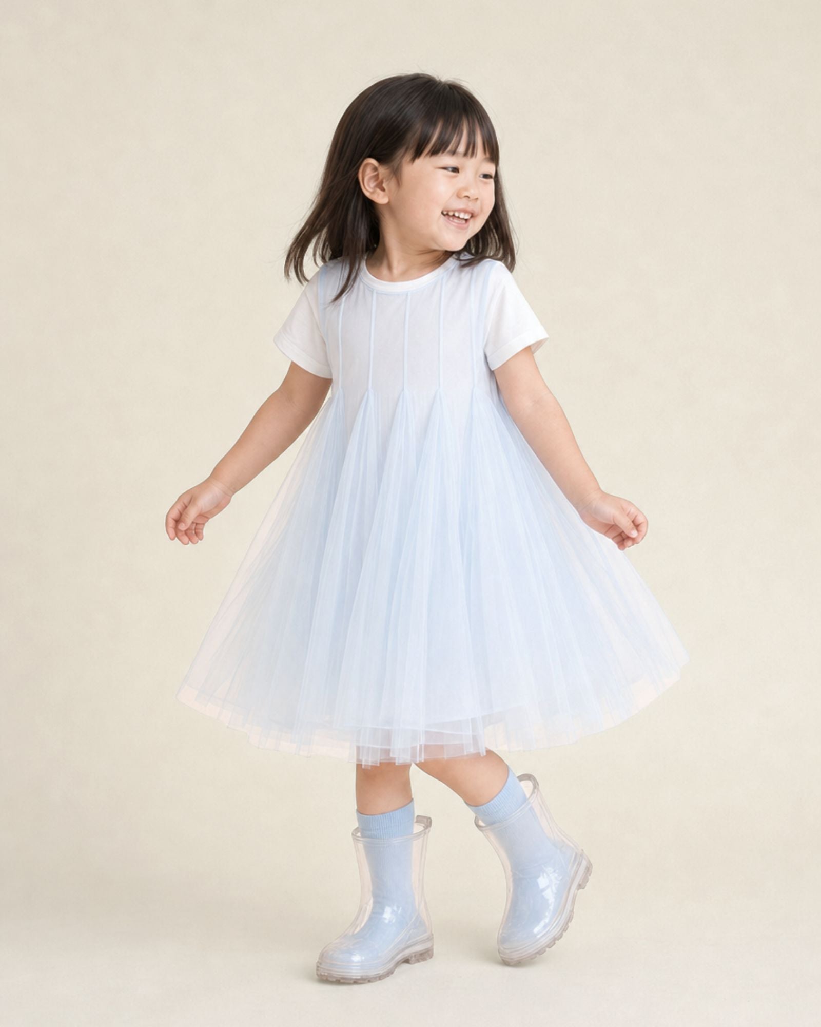 Pre-order: Whimsy 2-in-1 Tulle Girls Dress - Ocean