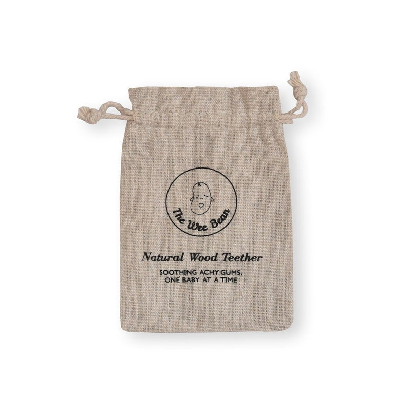 Bear Wood Teether + Brown Clip