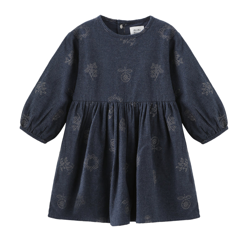 Embroidery Puffy Babydoll Dress, 100% Cotton, Girl Dress