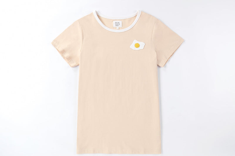 Family matching, with little sunny side up egg tee, orange, cotton,sophisticated 3-D egg