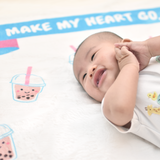 Fleece Milestone Blanket - You Make My Heart Go Boba Boba