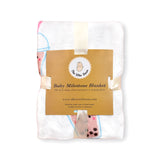 Fleece Milestone Blanket - You Make My Heart Go Boba Boba