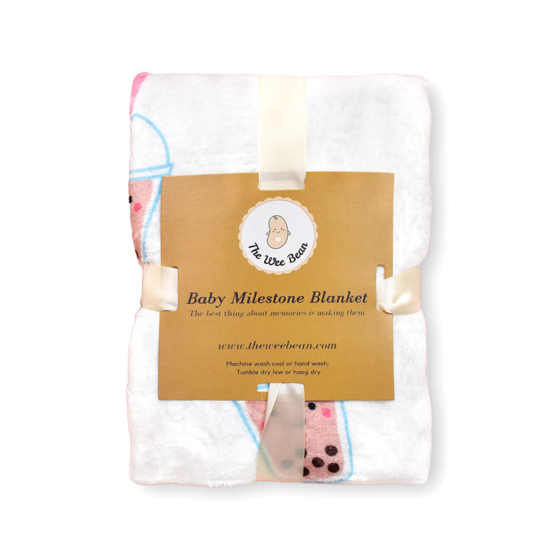 Fleece Milestone Blanket - You Make My Heart Go Boba Boba