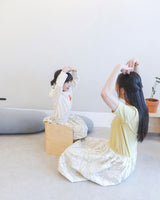 媽媽野花拼色連衣裙