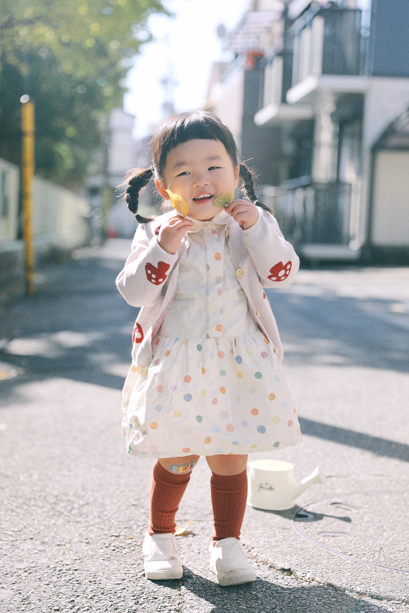 Mushrooms Knitted Cardigan, 100% Cotton