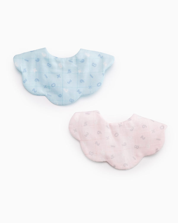 hand-made in Japan, double gauze cotton, pink and blue cloud-shaped baby bib. Perfect for babies and newborn gifting for 0-24 months old.