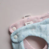 hand-made in Japan, double gauze cotton, pink and blue cloud-shaped baby bib. Perfect babies and newborn gifting for 0-24 months old.