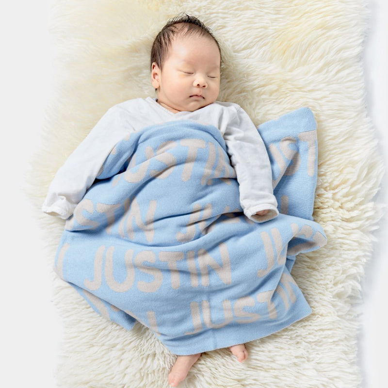 Personalized Blanket (Light Blue Background)